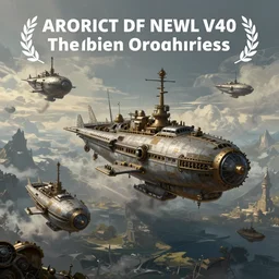 Steampunk of a Fleet Airships before battle, Fantasy and concept art, digital painting