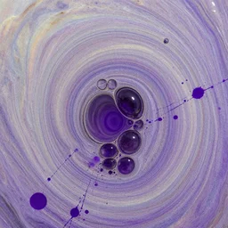 beautiful liquid marble texture with big oil bubbles. harmonic chromatic tones coloured abstraction with purple splashes. ultradetailed realistic art. jean - leon gerome, greg gandy, vincent disederio, dragan bibin,
