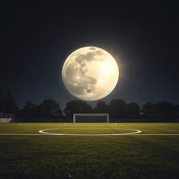 a photography of a soccer pitch on the moon, extreme long shot