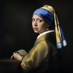tom hanks painted by jan vermeer, aristocratic pose, high contrast