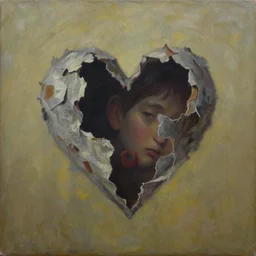 the lost love. symbolic art. oil on canvas