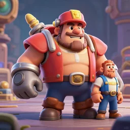 👨🚀, clash royal style characters, unreal engine 5, octane render, detailed, cinematografic, cinema 4 d