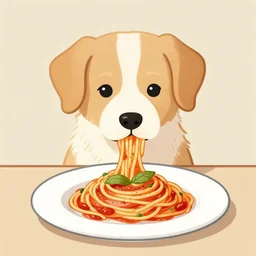 dog want spaghetti