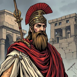 roman senator in medieval rome, history book illustration, highly detailed, comic book artstyle