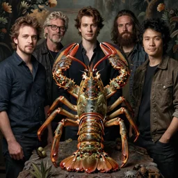 zoological portrait of a human lobster by kuldar leement and ruan jia and brad rigney and micha karcz and brad rigney