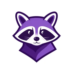 purple raccoon logo