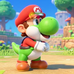 screenshot from mario dark souls, 4 k, highly detailed, yoshi, goomba