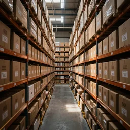 Warehouse full of top-secret boxes as far as the eye can see