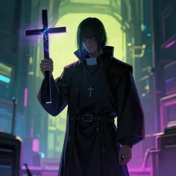cyberpunk cyberpunk cyberpunk cyberpunk priest holding cross