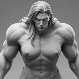 overly muscular giant superhuman female gigachad, grayscale, face closeup, epic, digital, highly - detailed, artstation cgsociety