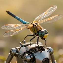 dragon fly robot, hyperdetailed, close up, artstation, cgsociety, golden hour 8k