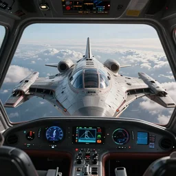 cockpit view of an alien spaceship, realistic, unreal engine render, octane render, hyper realistic, photo, 8 k
