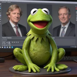 computer graphics of kermit the frog by jens søndergaard and heinz anger hyperrealistic and zbrush
