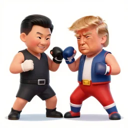 xi jinping vs donald trump, street fighters, street fighter, fight, fistfight, digital art, cartoon