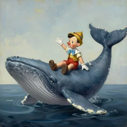 a painting of pinnochio in the belly of a whale by andreas achenbach, featured on artstation, fantasy art, matte drawing, matte painting, artstation hq