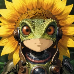 a film still portrait of a serious young sunflower dragon lizard, dieselpunk diesel, finely detailed features, closeup at the faces with freckles, perfect art, gapmoe yandere grimdark, trending on pixiv fanbox, painted by greg rutkowski makoto shinkai takashi takeuchi studio ghibli, akihiko yoshida