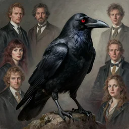stylized portrait by aykutmakut of an artistic pose, composition, fancy crow raven, cinematic moody colors, realistic shaded, fine details, realistic shaded lighting poster by ilya kuvshinov, magali villeneuve, artgerm, jeremy lipkin and michael garmash and rob rey