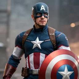 robert as captain america, 4 k ultra hd, hyper detailed