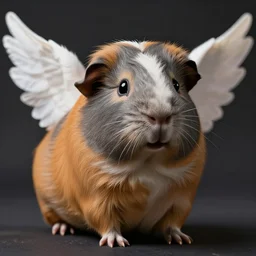grey abyssinian guinea pig portrait heroic angelic photo realistic