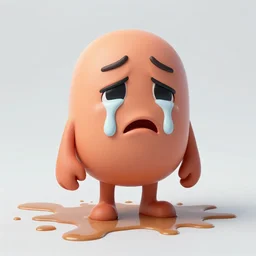 a sad anthropomorphic spilled drink crying, digital art, realistic