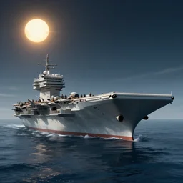 aircraft carrier on a calm ocean during a total eclipse by david palumbo and raymond swanland and zack snyder sharp digital painting. dreaming latent space. matte painting, concept art. artstation. digital render. realistic, 8 k