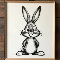 individual furry bugs bunny silk screen portrait banksy style