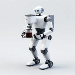 bipedal robot coffee maker, by jean giraud