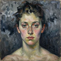 professional painting of Astrid Frisbey in the style of Henri-Edmond Cross, head and shoulders portrait, symmetrical facial features, smooth, sharp focus, illustration, intricate, stormy weather, extremely detailed masterpiece,