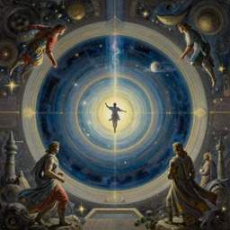 highly detailed painting of atlantis opening a portal to another dimension,