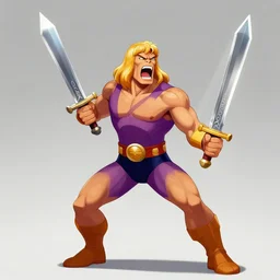 He-man holds his sword and screams Brain Power To Body, digital art, cgsociety, artstation, trending, 4k