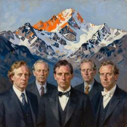 mountains of money highly detailed oil painting by francis bacon, edward hopper, adrian ghenie, glenn brown, soft light, 4 k, blue orange black and white,