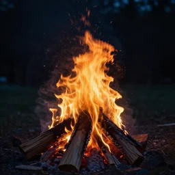 photo of a camp fire underwater, cinematic