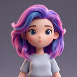 suzanne from blender 3 d with colourful hair