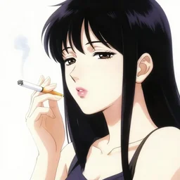 portrait of a beautiful girl smoking a cigarette, by takehiko inoue and kim jung gi and hiroya oku, masterpiece illustration, ultrarealistic, perfect hands, perfect face and anatomy, golden ratio