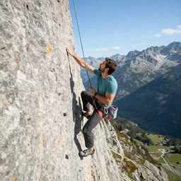 rock climbing in the alps