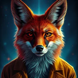 portrait of a humanoid fox in the movie fear and loathing in las vegas, extremely detailed, psychedelic, trippy, digital painting, centered, cinematic lighting, vertical symmetry, trending, artstation