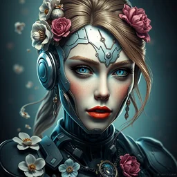 portrait of hermione, robot steampunk, floral! horizon zero dawn machine, intricate, elegant, highly detailed, ray tracing, digital painting, artstation, concept art, smooth, sharp focus, illustration, art by artgerm and greg rutkowski and alphonse mucha, 8 k
