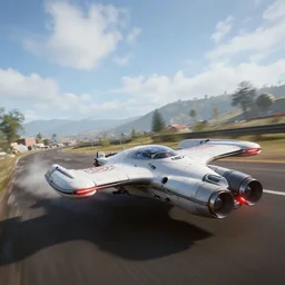 Drifting the USS Enterprise in Forza Horizon 5, highly detailed xbox screenshot, 4K