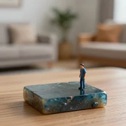 a person in the living room, bokeh, resin 8 0 mm miniature figure photo, 4 k
