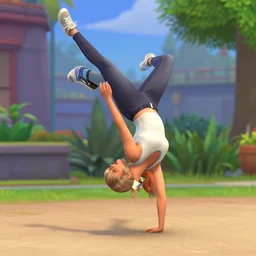 taylor swift doing a backflip as a sims 4 character, sims 4 style, backflip, taylor swift