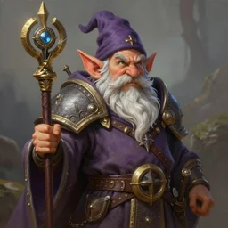 a highly detailed and hyperrealistic airbrush painting of a gnome mage, trending on artstation, unreal 5, daz, hyperrealistic, world of warcraft, pathfinder, rpg, roleplay