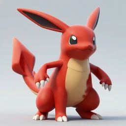 a new species of red pokemon | created by arvalis | character design | artstation | highly realistic | concept art | illustration | cinematic lighting | photorealism | 8 k