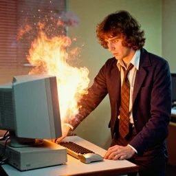 Ted Kaczynsky firing computers, technicolor 70's