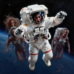 epic professional digital art of terrified astronaut in spacesuit plummeting out of space, painted,, horror, leesha hannigan, wayne haag, reyna rochin, ignacio fernandez rios, mark ryden, iris van herpen, best on artstation, best on cgsociety, epic, stunning, gorgeous, much wow, cinematic, masterpiece