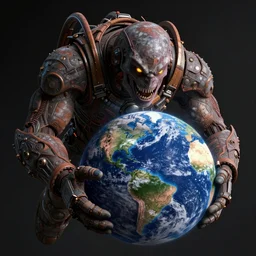 Galactus is eating planet Earth, hyperdetailed, artstation, cgsociety, 8k