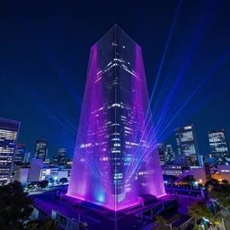 architecture by kengo kuma, synthwave tundra tokyo at night laser magic realism neon noir, archdaily, wallpaper, highly detailed, trending on artstation.