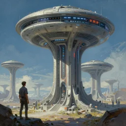 sci - fi painting by greg rudowski, trending on artstation