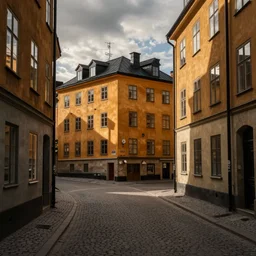 a detailed photograph of a street in södermalm