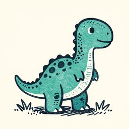 cute dinosaur woodcut print by Samuel Jessurun de Mesquita