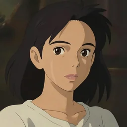beautiful mexican woman, darker tan skin, black hair and brown eyes, studio ghibli art style, art by hayao miyazaki, makoto shinkai